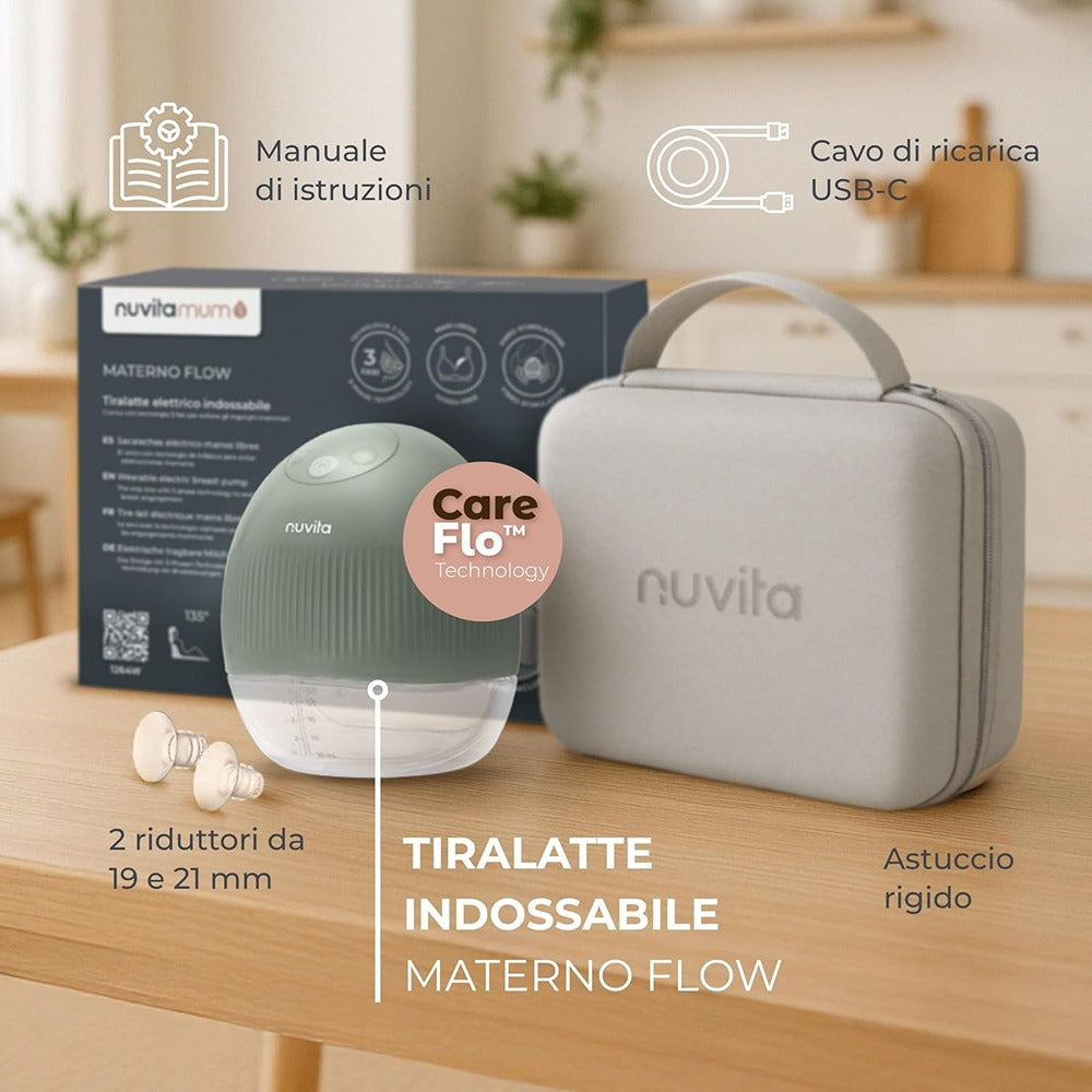 Nuvita Materno Flow Tiralatte Elettrico Indossabile Singolo 3 Fasi