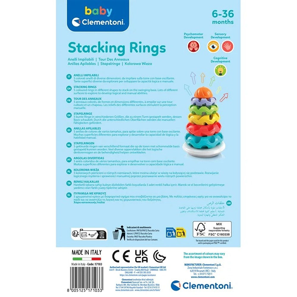 Clementoni Baby Stacking Rings - Anelli Impilabili