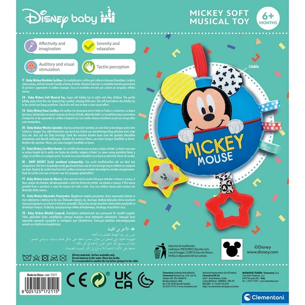 Clementoni Baby Mickey Soft Musical Toy - Baby Mickey Morbido Carillon