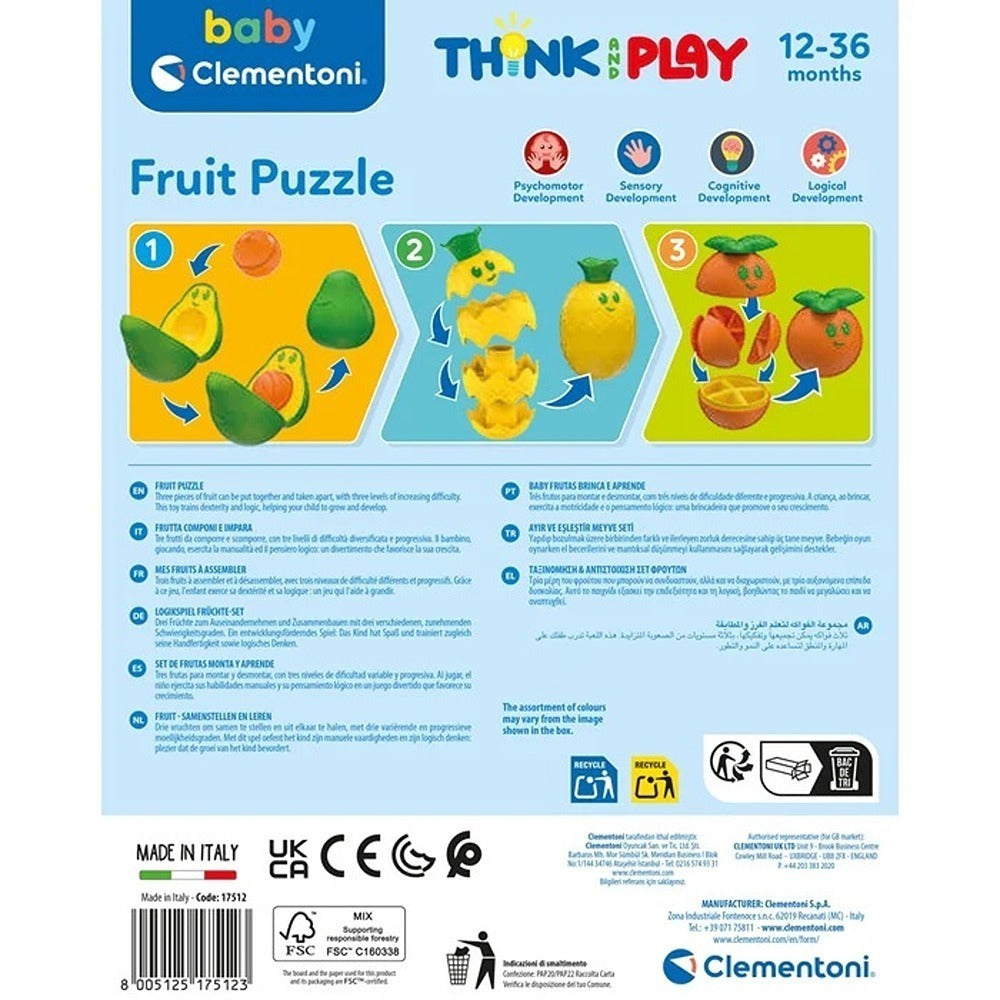 Clementoni Baby Think & Play - Fruit Puzzle