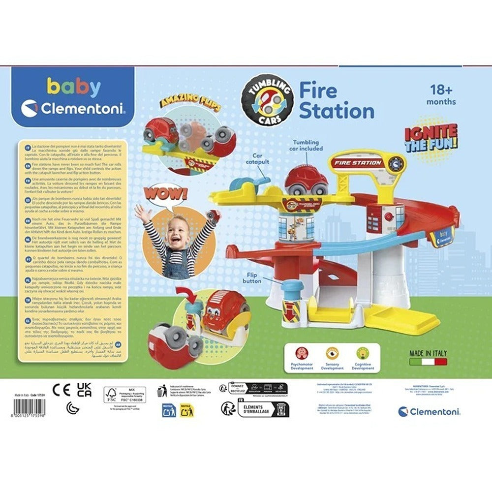 Clementoni Baby Tumbling Cars Fire Station - Stazione Pompieri Con Pista