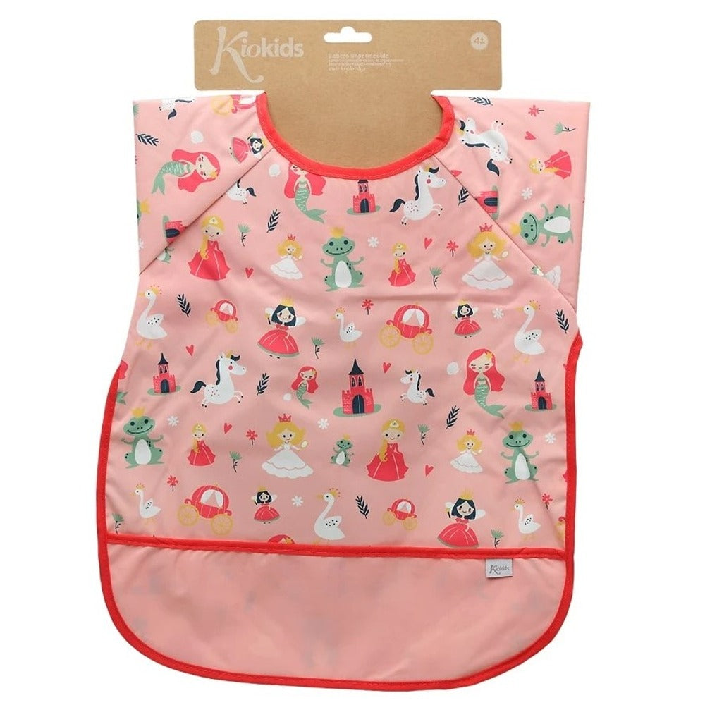 Kiokids Bavaglino Impermeabile Con Maniche Rosa
