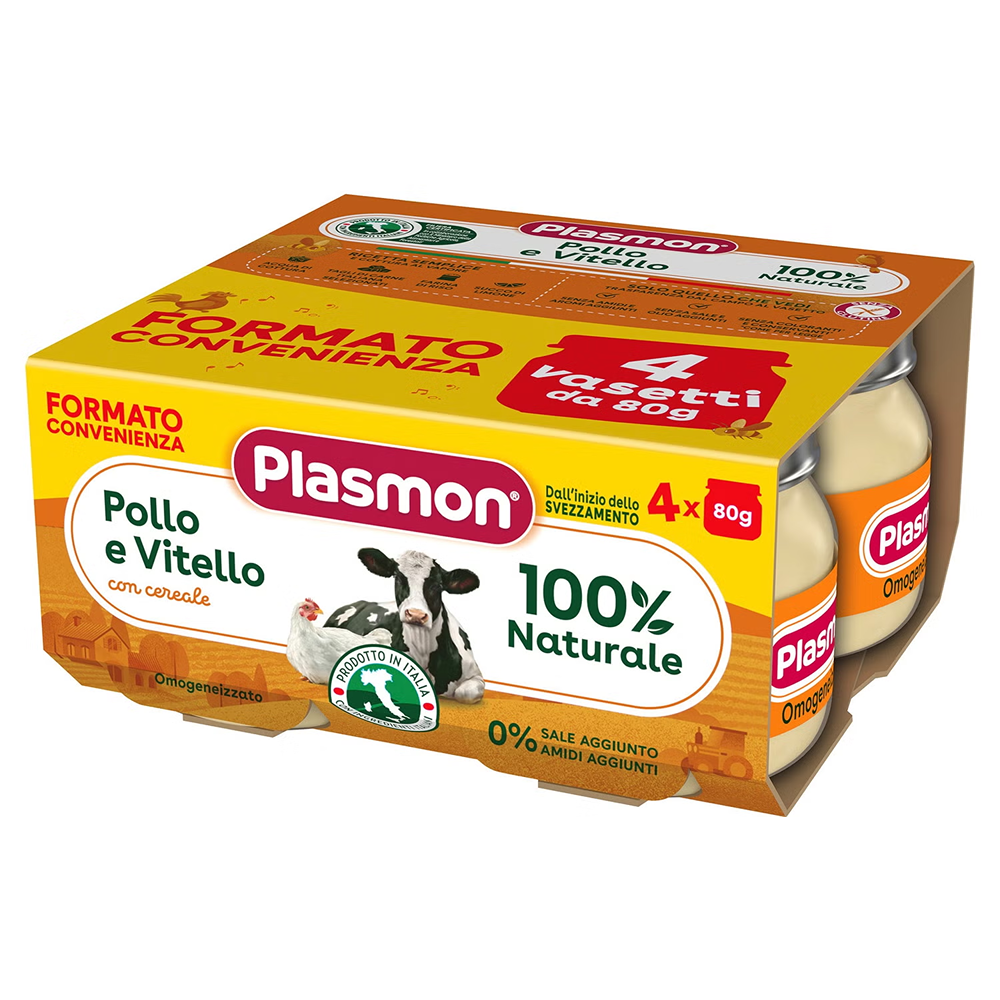 Plasmon Omogeneizzato Pollo E Vitello 4x80 gr