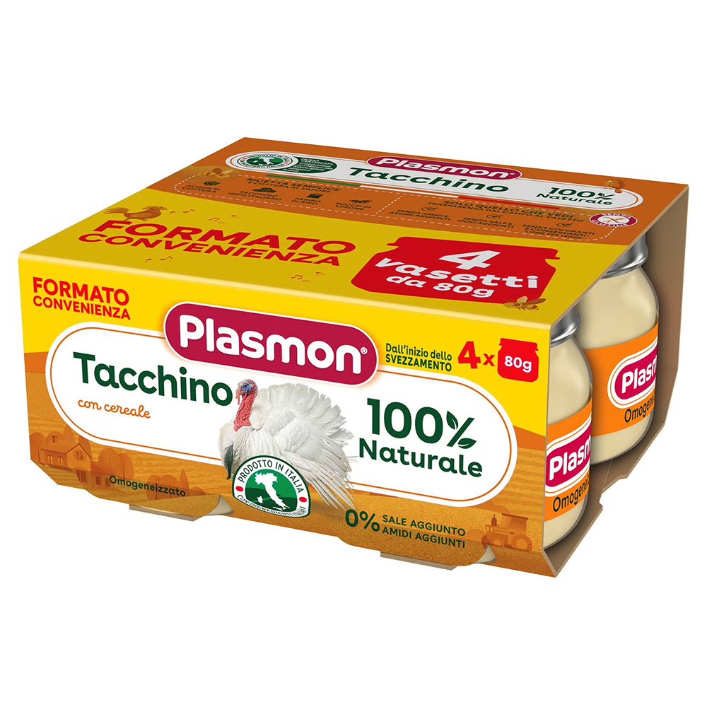 Plasmon Omogeneizzato Tacchino 4x80 gr