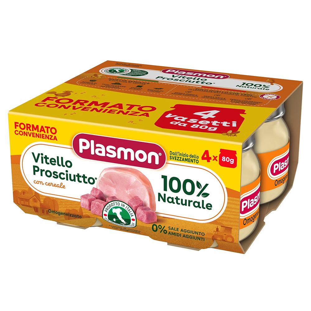 Plasmon Omogeneizzato Vitello E Prosciutto 4x80 gr