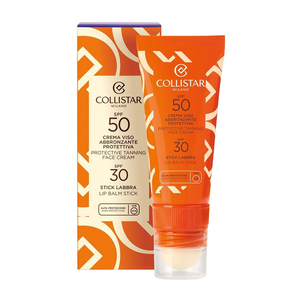 Collistar Crema Viso Abbronzante Protettiva SPF50 + Stick Labbra SPF30