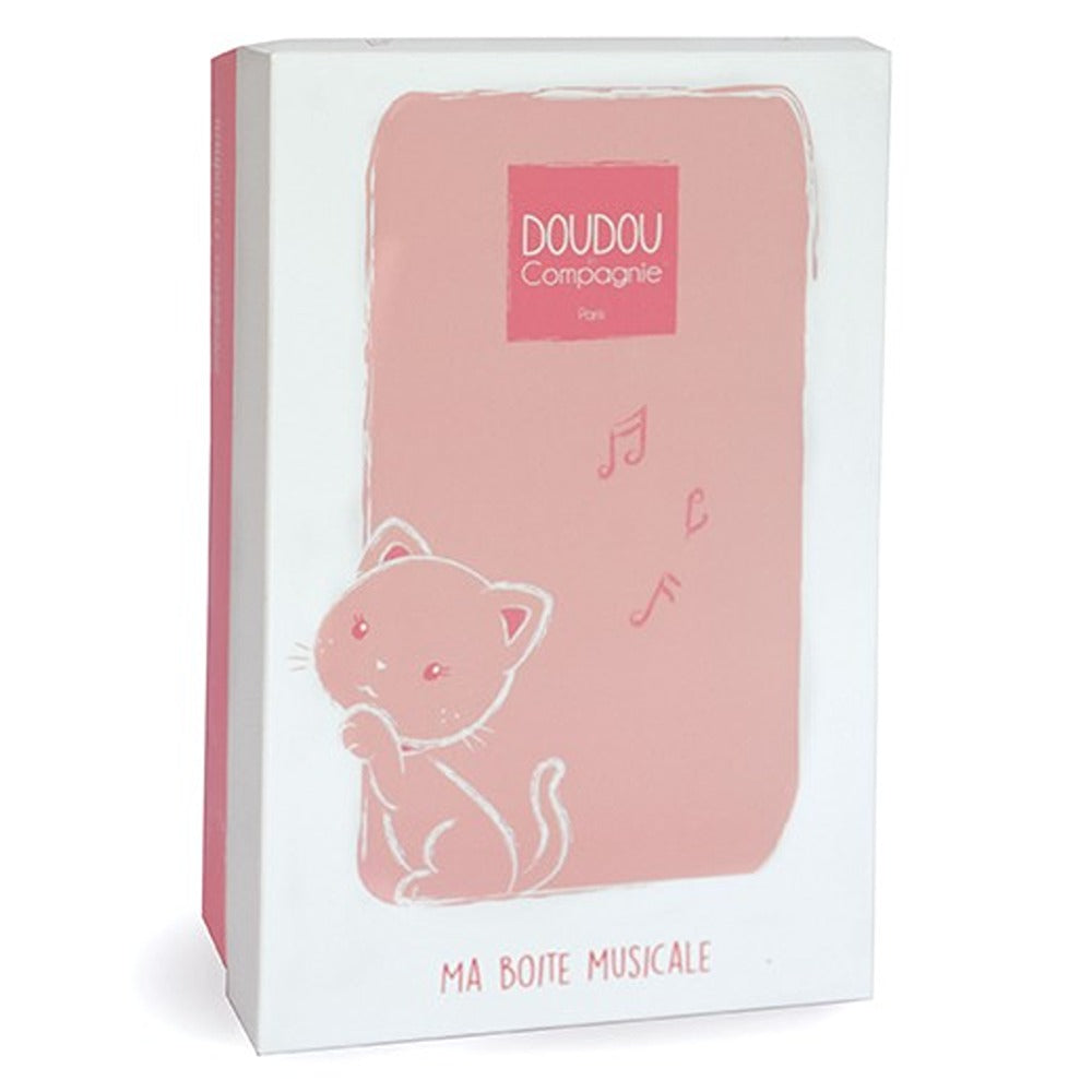 Doudou Et Compagnie Carillon Gattino Di Peluche Grigio E Corallo