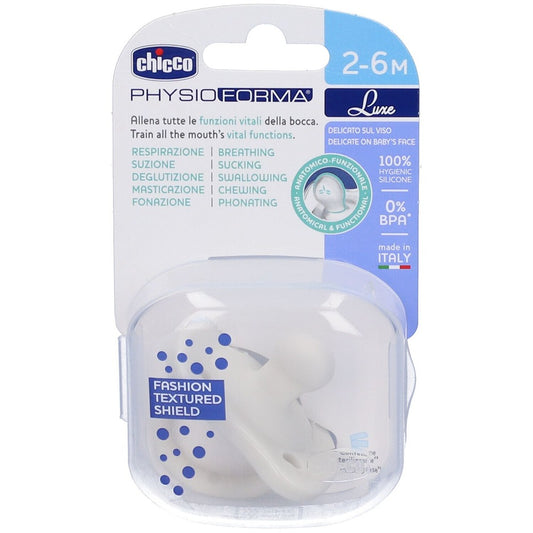 Chicco Gommotto Physioforma Soft Luxe Fluo In Silicone Trasparente 2-6 Mesi