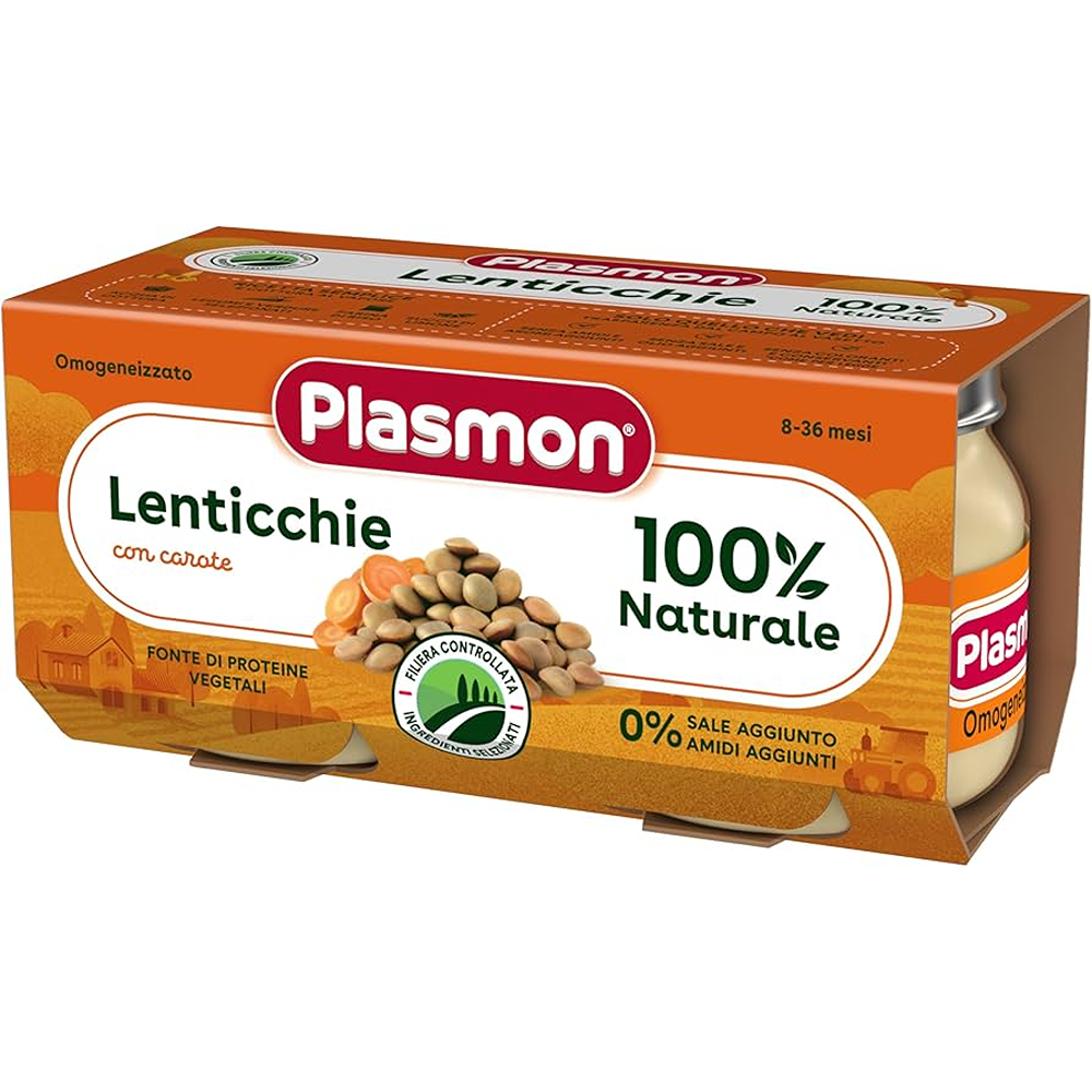 Plasmon Omogeneizzato Legumi Lenticchie E Carote 2x80 gr