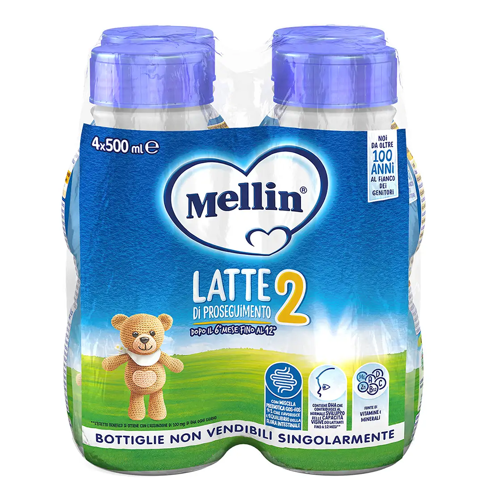 Mellin 2 Latte Liquido Di Proseguimento 4x500 ml