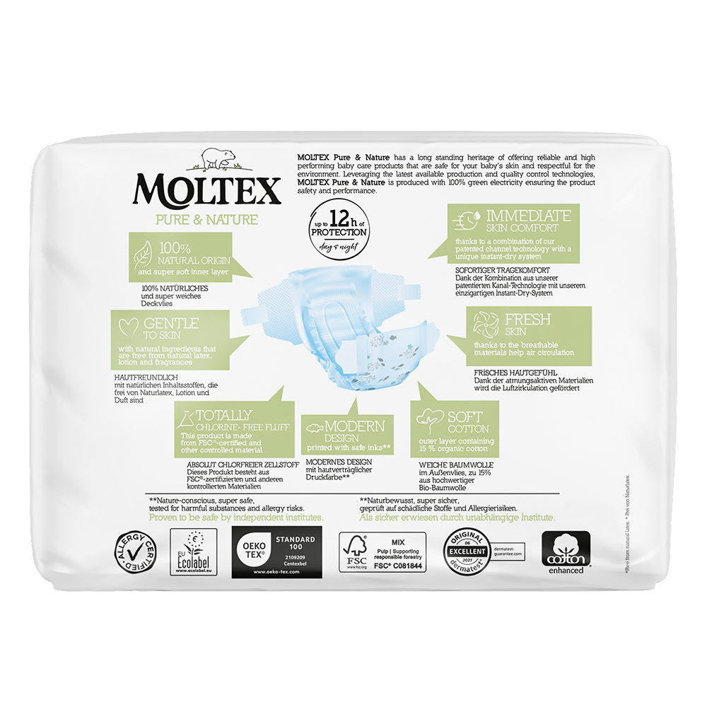 Moltex Pure & Nature Pannolini Eco 1 Newborn 2-5 kg 22 Pezzi
