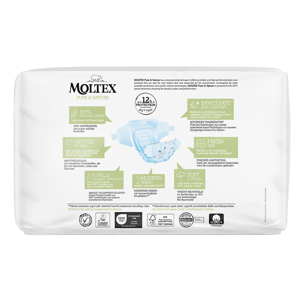 Moltex Pure & Nature Pannolini Eco 2 Mini 3-6 kg 38 Pezzi