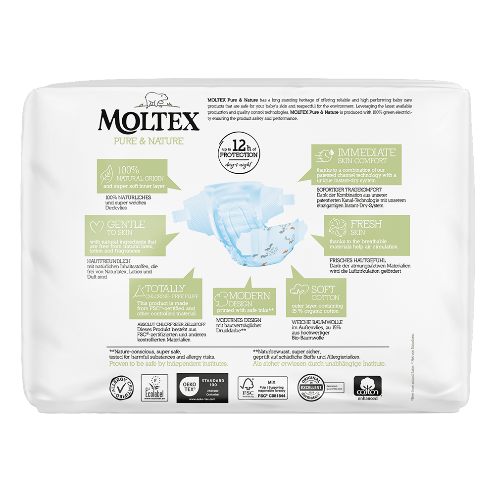 Moltex Pure & Nature Pannolini Eco 3 Midi 4-9 kg 33 Pezzi