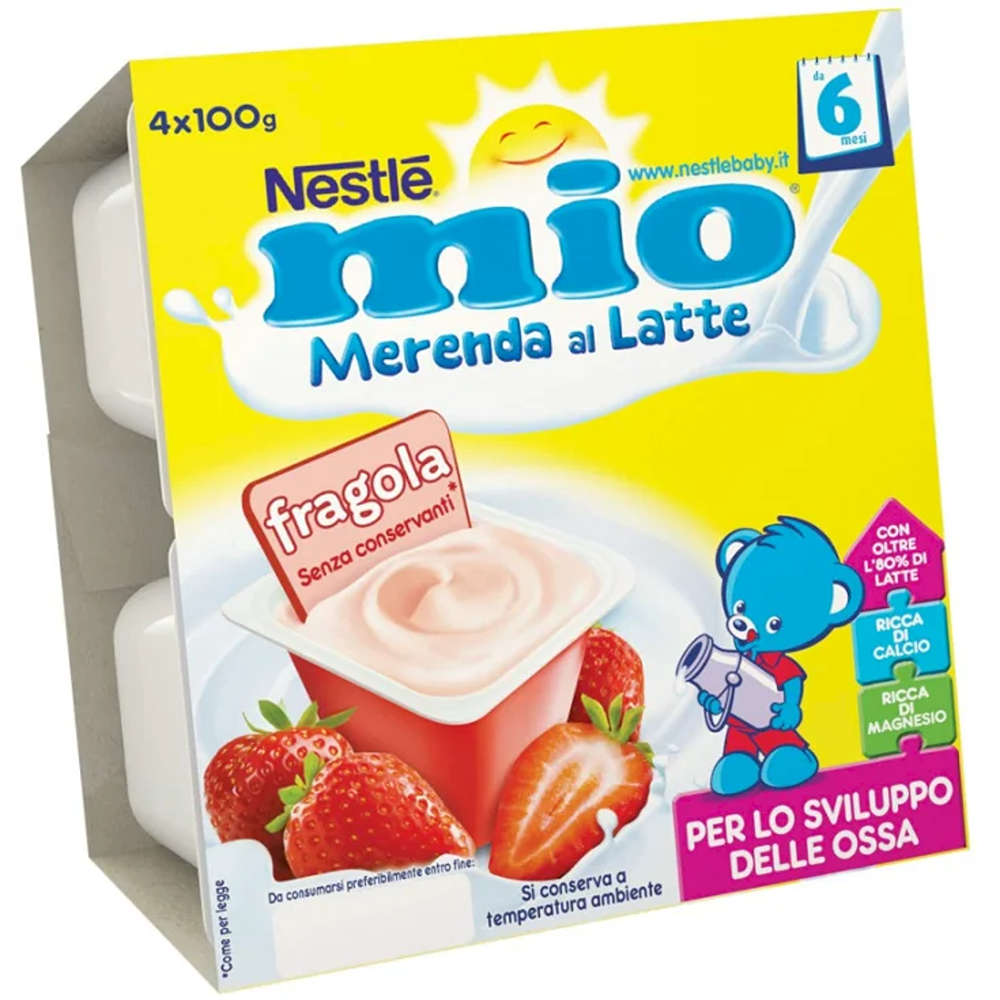 Nestlé Mio Merenda Al Latte Fragola 4x100 gr