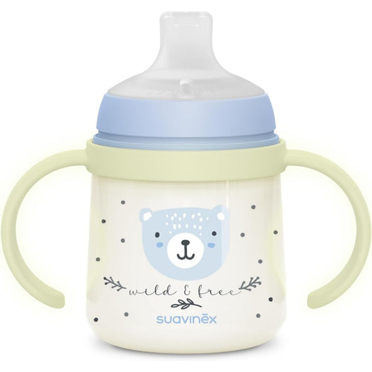 Suavinex Wild & Free Night & SayTazza Apprendimento Con Manici Azzurra 150 ml 6+ Mesi