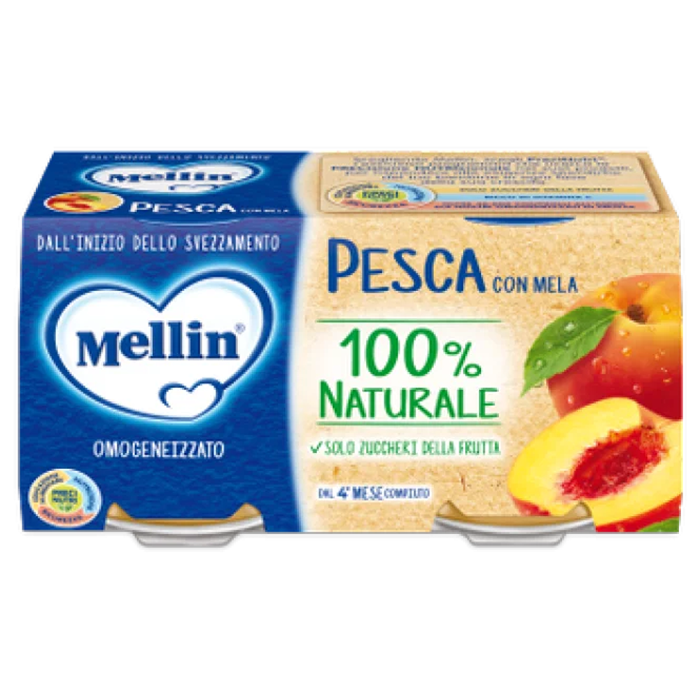 Mellin Omogeneizzato Pesca Con Mela 2x100 gr