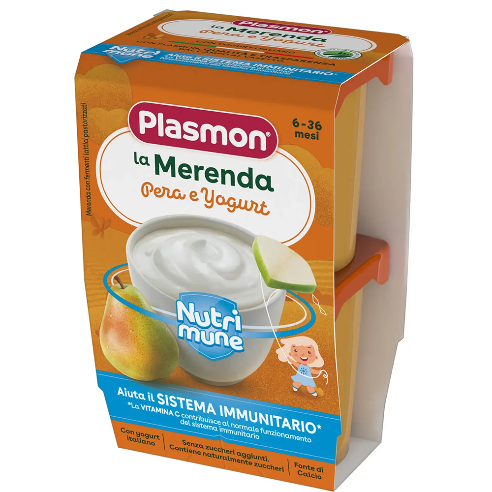 Plasmon La Merenda Nutrimune Pera E Yogurt 2x120 gr