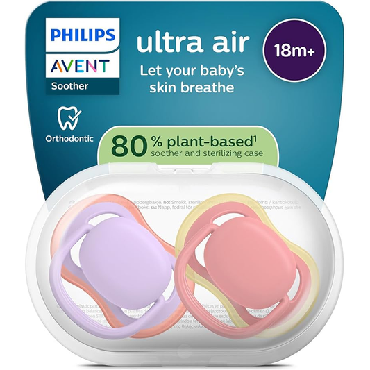 Philips Avent Ultra Succhietti Ortodontici Lilla E Rosa 18+ Mesi 2 Pezzi