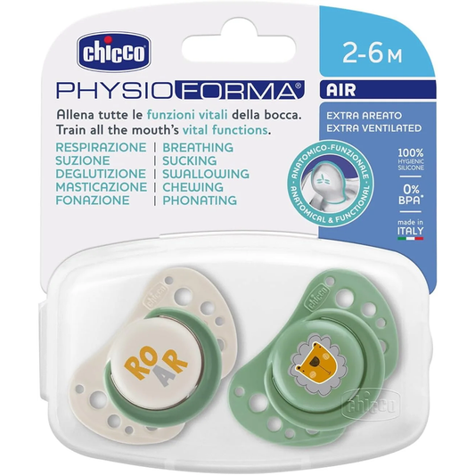 Chicco Physioforma Air Succhietti In Silicone Verde 2-6 Mesi 2 Pezzi