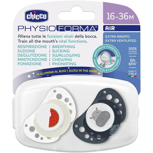Chicco Physioforma Air Luminoso Succhietti In Silicone Blu 16-36 Mesi 2 Pezzi