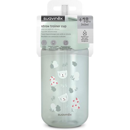 Suavinex Wild & Free Tazza Con Cannuccia 340 ml Verde 18+ Mesi