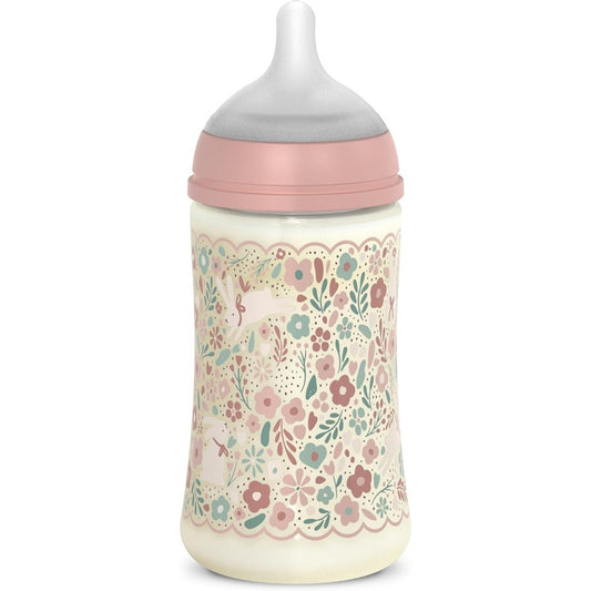 Suavinex wonderland Liberty Biberon Tettarella In Silicone Flusso Medio Rosa 270 ml 3+ Mesi
