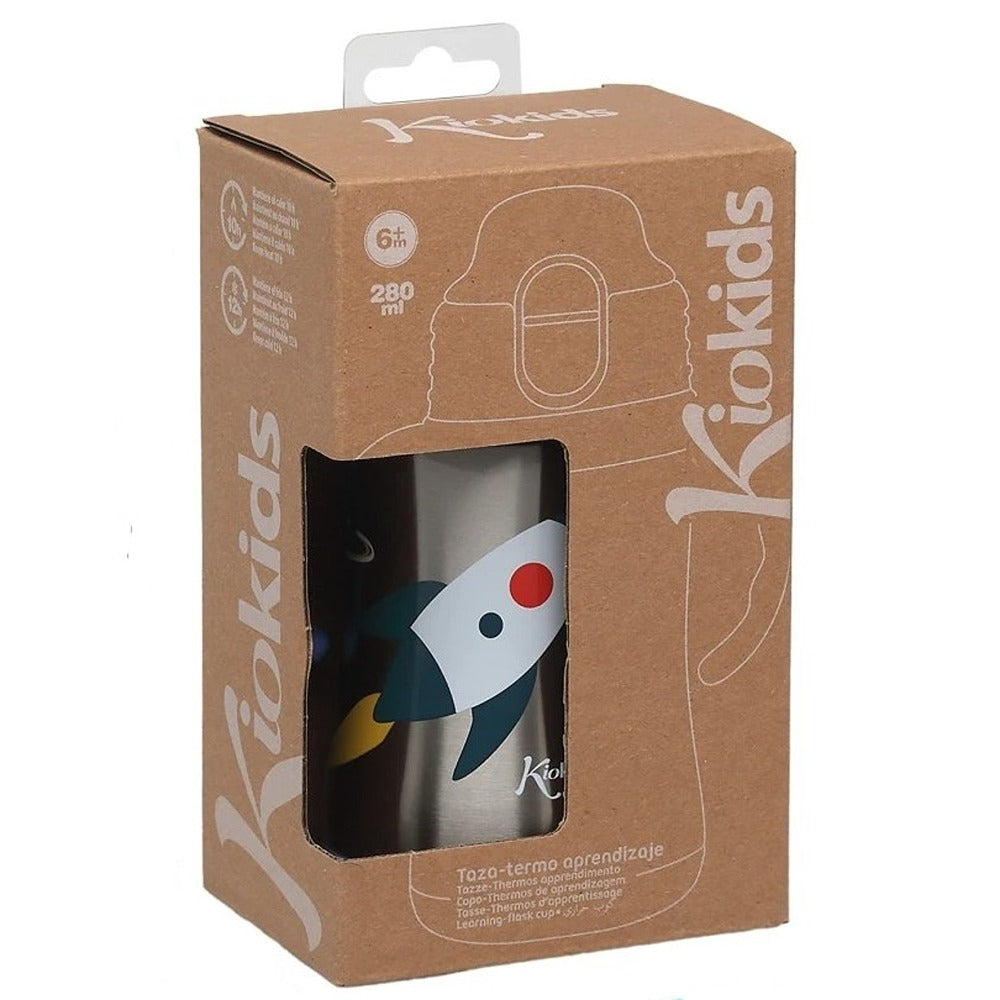 Kiokids Bottiglia Allenamento Razzo Blu 280ml Acciaio Inox
