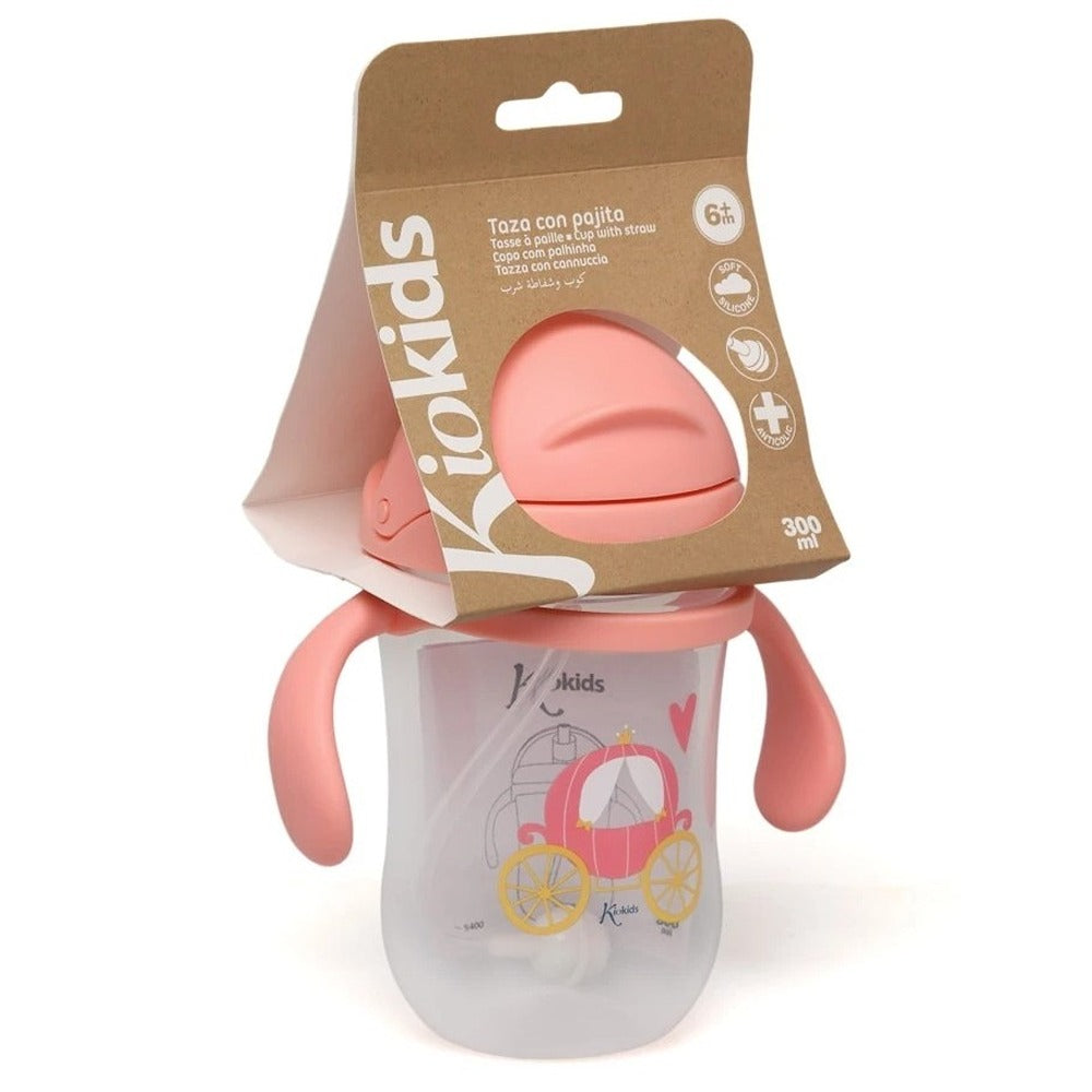 Kiokids Tazza Di Apprendimento Con Manici Rosa 300 ml