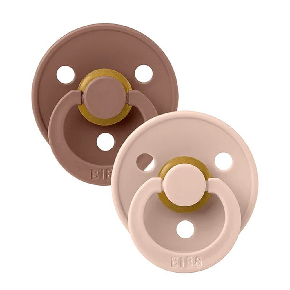 Bibs Colour Set 2 Ciucci Tettarella Anatomica In Lattice Di Gomma Naturale Nocciola E Rosa 0-6 Mesi