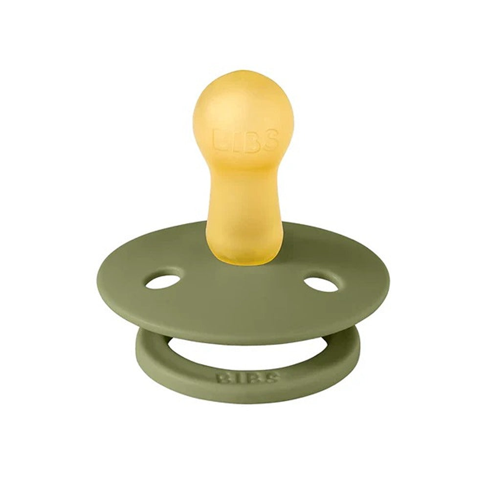 Bibs Colour Set 2 Ciucci Tettarella Tonda In Lattice Di Gomma Naturale Miele E Olive 0-6 Mesi