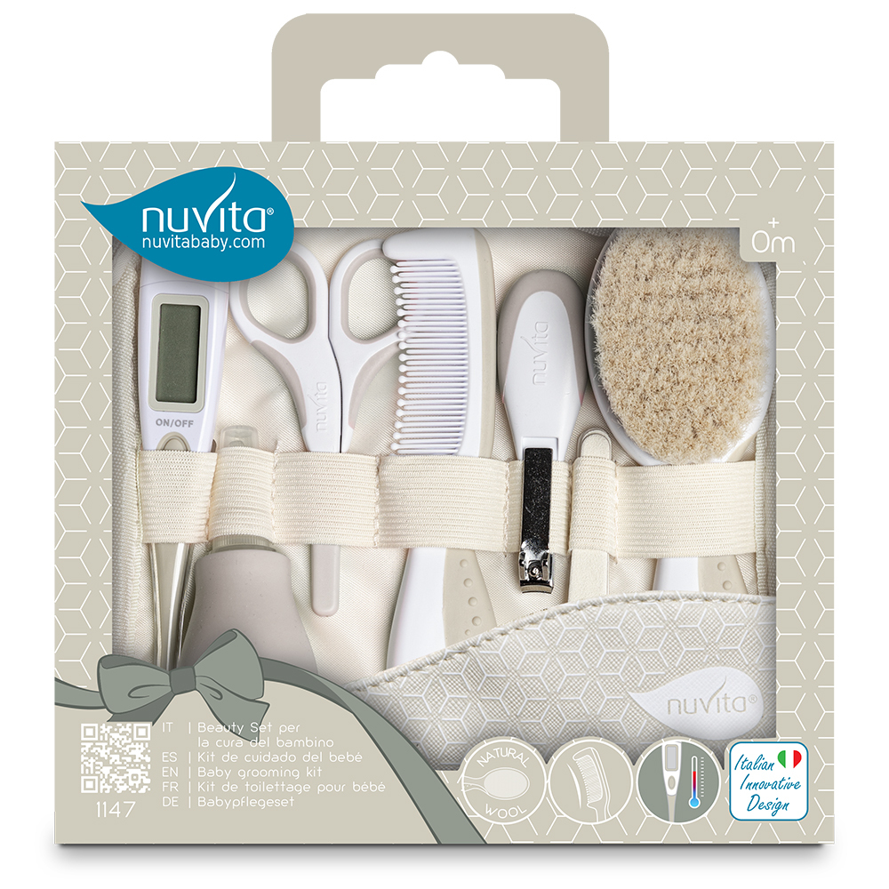 Nuvita Beauty Set Per La Cura Del Bambino Con Termometro Digitale Beige