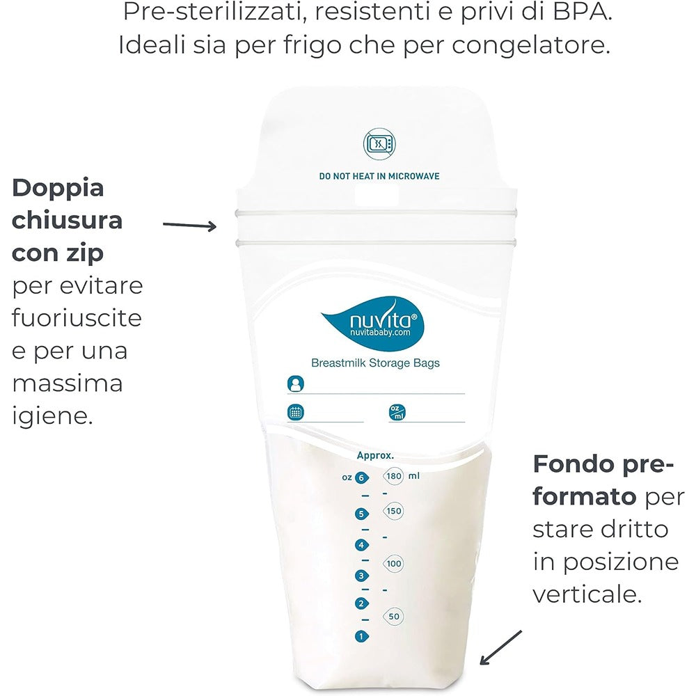 Nuvita Sacchetti Per La Conservazione Latte Materno 25 Pezzi
