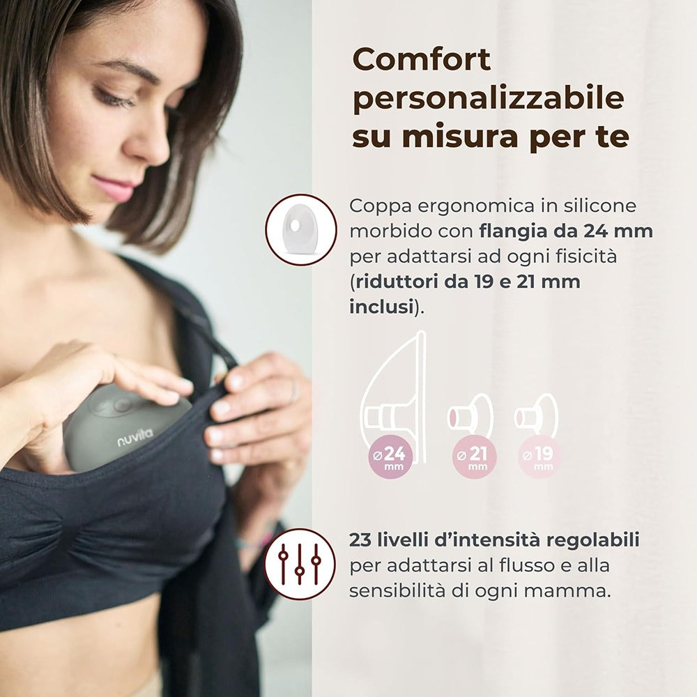 Nuvita Materno Flow Tiralatte Elettrico Indossabile Singolo 3 Fasi