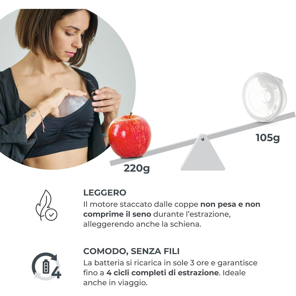 Nuvita Materno Smart Wear Tiralatte Elettrico Indossabile 3 Fasi