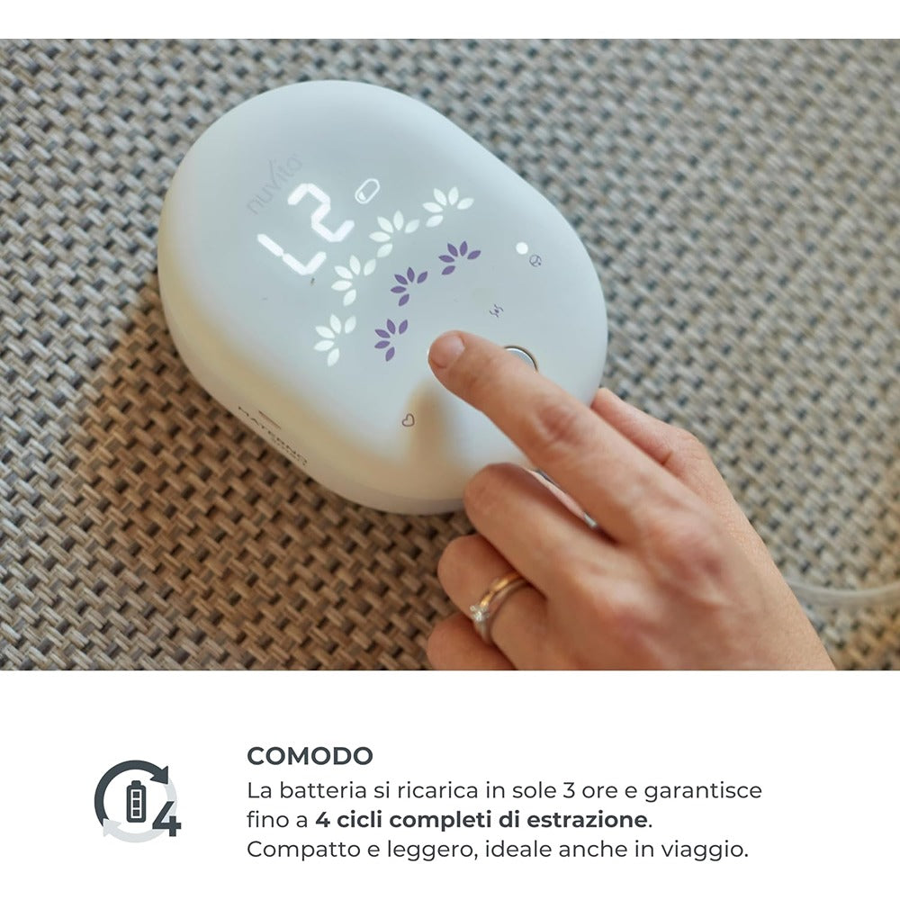 Nuvita Materno Smart Tiralatte Elettrico Singolo 3 Fasi Con Coppe Intercambiabili