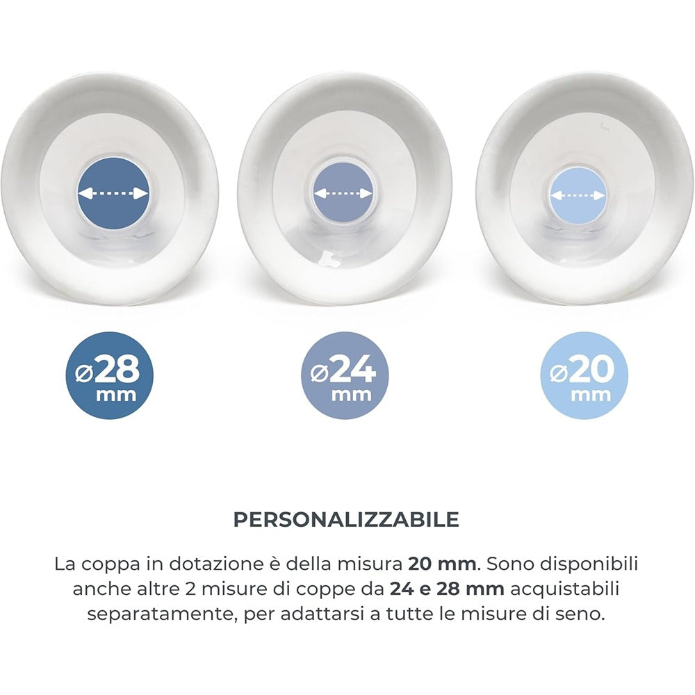 Nuvita Materno Smart Tiralatte Elettrico Singolo 3 Fasi Con Coppe Intercambiabili