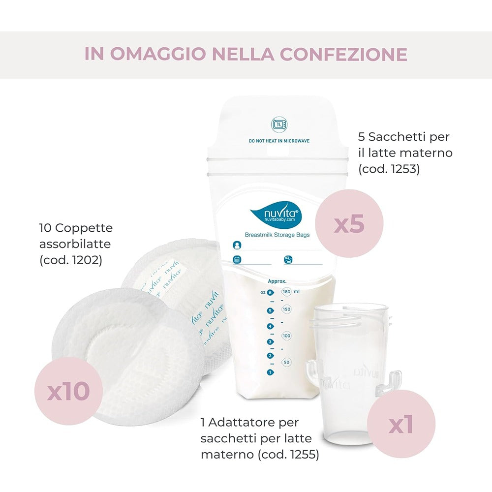 Nuvita Materno Smart Tiralatte Elettrico Singolo 3 Fasi Con Coppe Intercambiabili