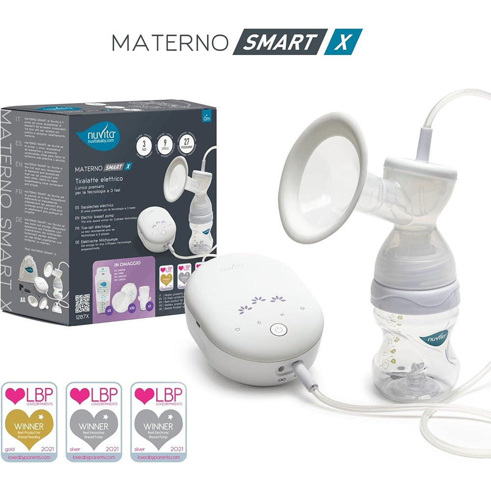 Nuvita Materno Smart Tiralatte Elettrico Singolo 3 Fasi Con Coppe Intercambiabili