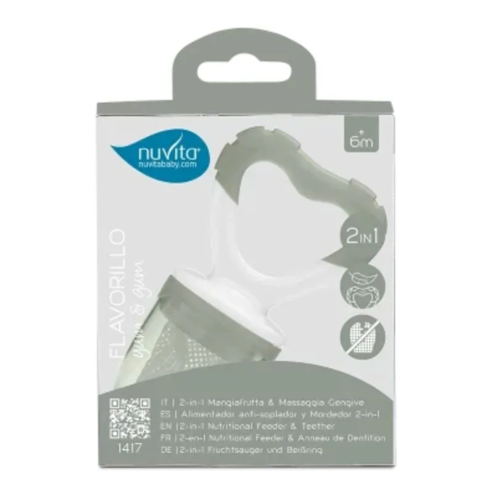 Nuvita Flavorillo Yum & Gum Mangia Frutta E Massaggiagengive 2 In 1 Sage Green