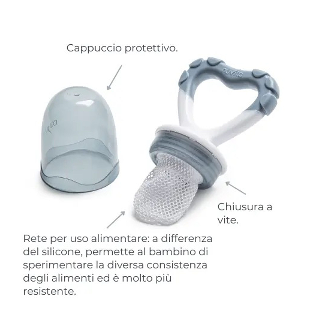 Nuvita Flavorillo Yum & Gum Mangia Frutta E Massaggiagengive 2 In 1 Sage Green