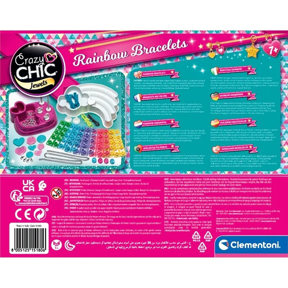 Clementoni Crazy Chic Rainbow Bracelets - Set per Realizzare Braccialetti