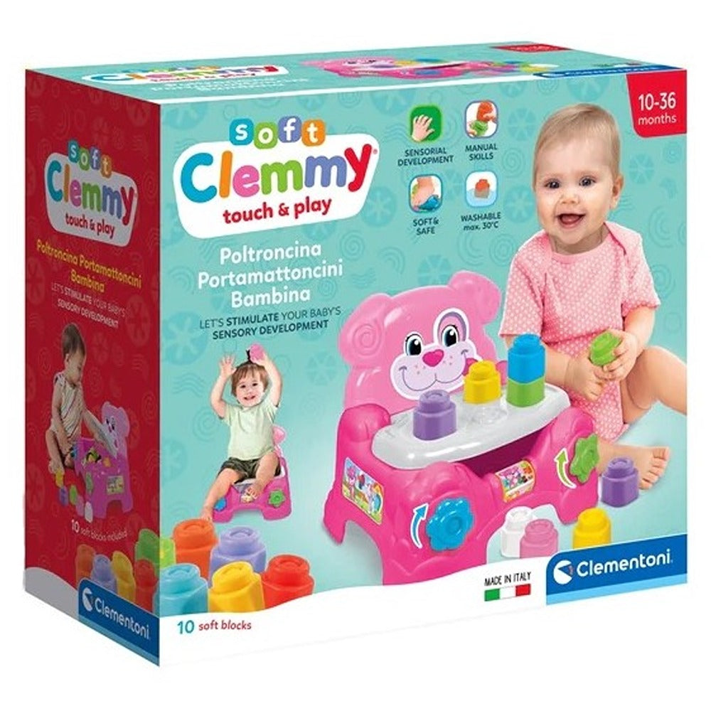 Clementoni Soft Clemmy Poltroncina Portamattoncini Rosa