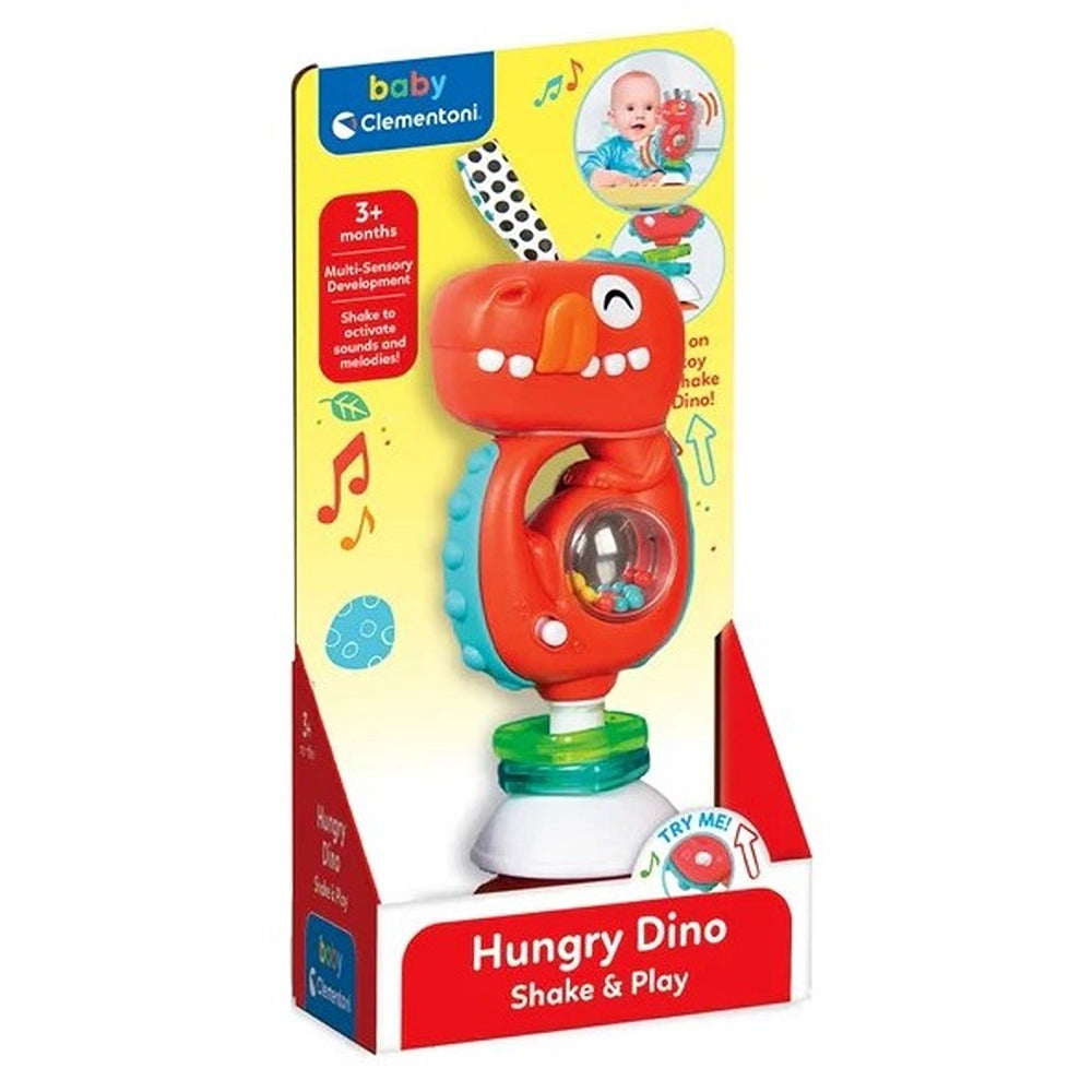 Clementoni Baby Hungry Dino - Shake & Play - Sonaglino Dinosauro Interattivo