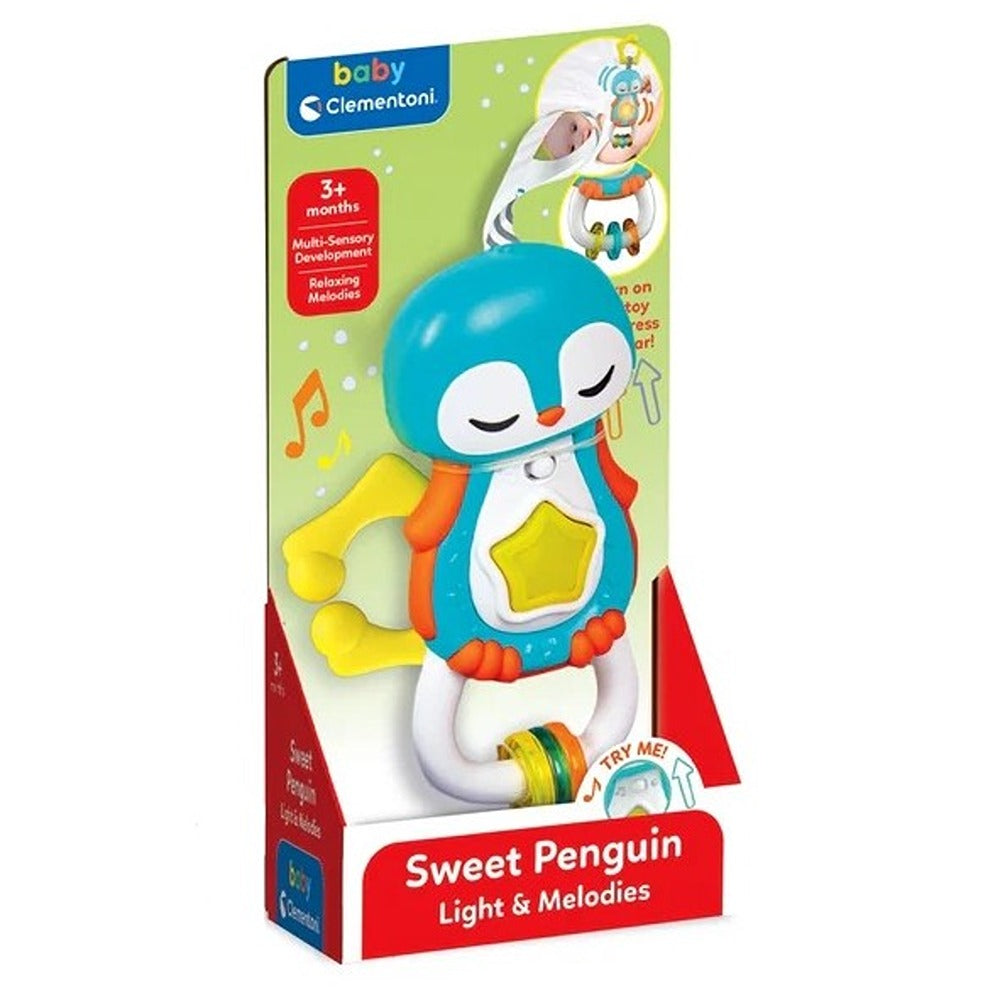 Clementoni Baby Sweet Penguin - Light & Melodies - Sonaglino Pinguino Interattivo
