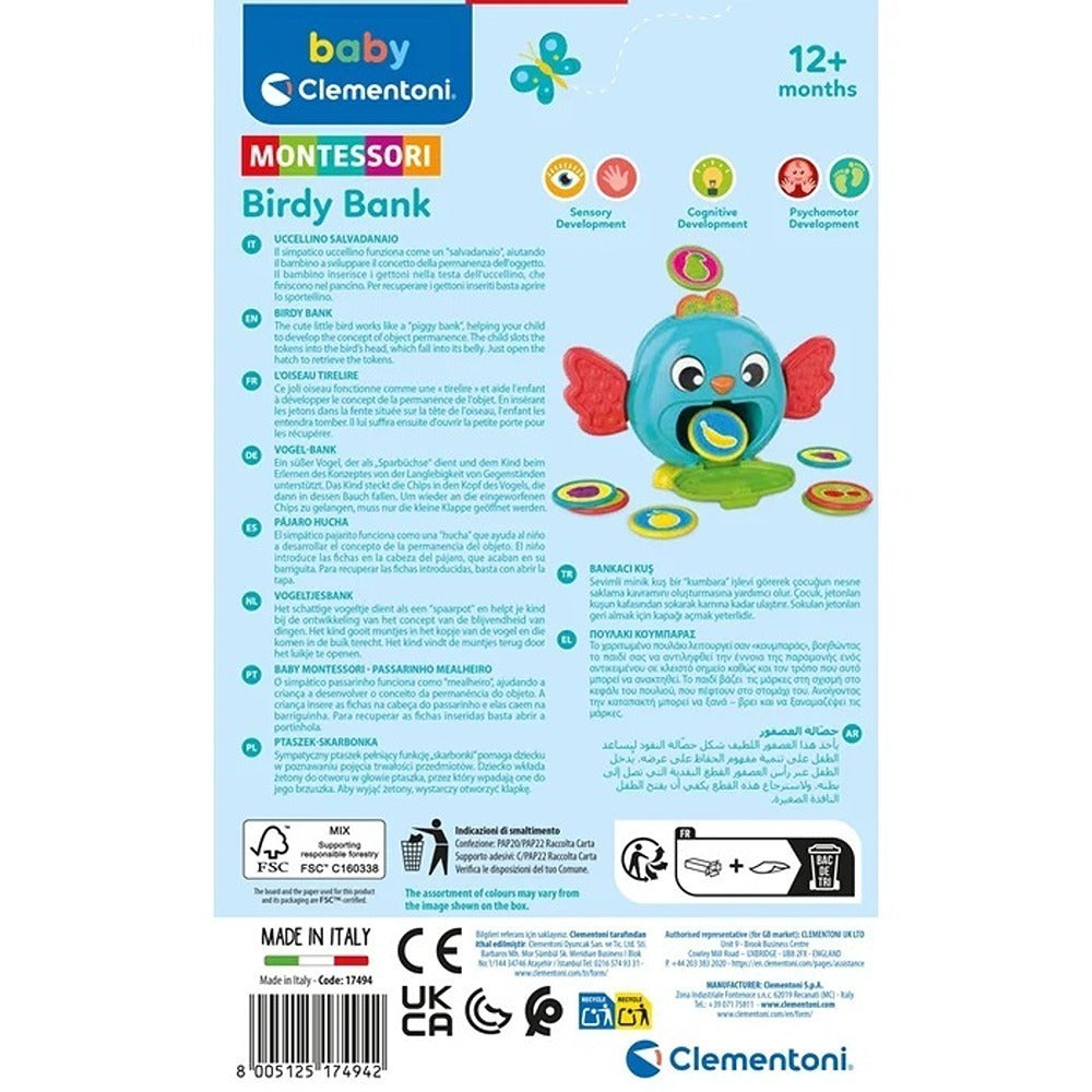 Clementoni Baby Montessori Birdy Bank - Uccellino Salvadanaio