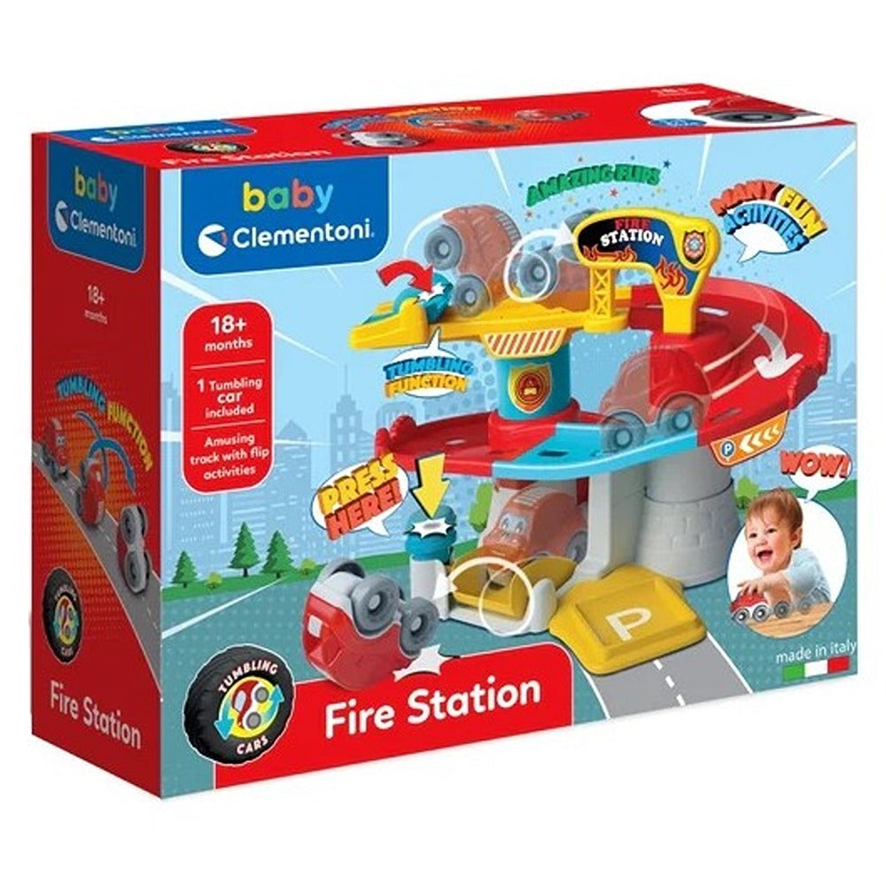 Clementoni Baby Tumbling Cars Fire Station - Stazione Pompieri Con Pista