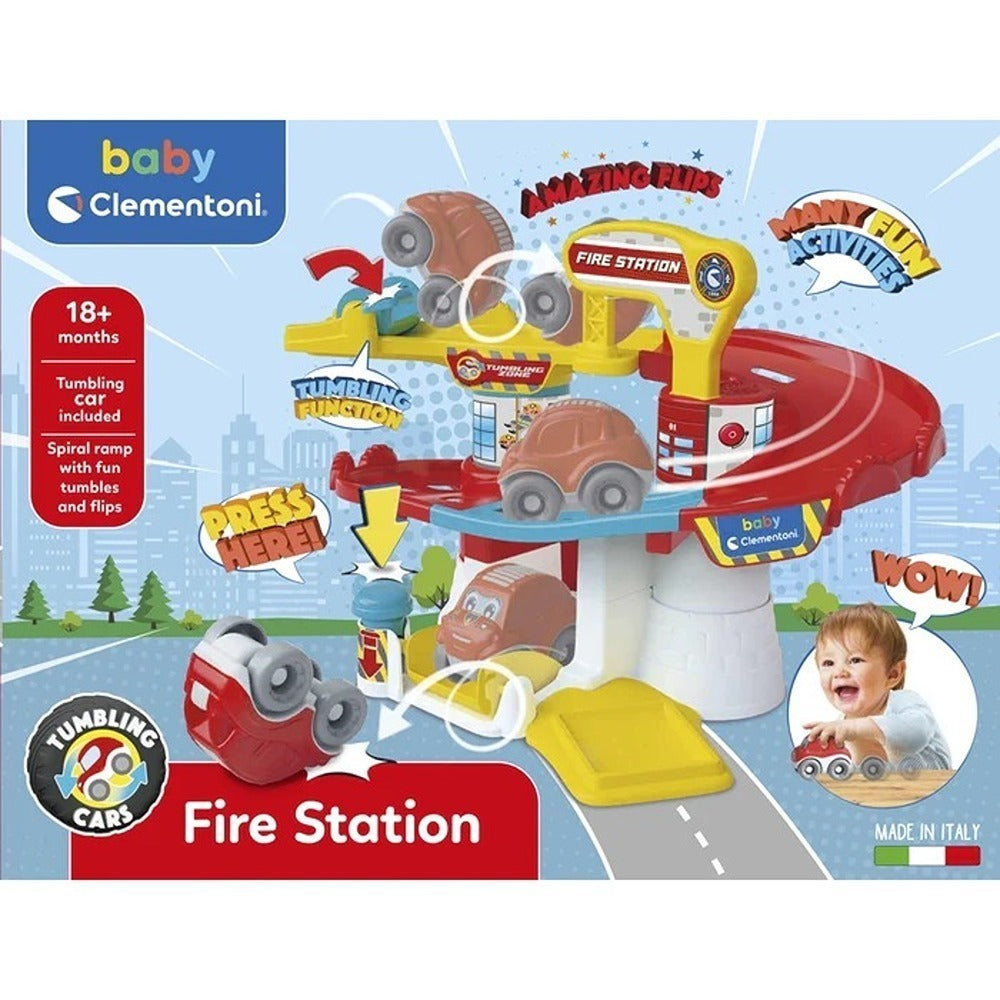 Clementoni Baby Tumbling Cars Fire Station - Stazione Pompieri Con Pista