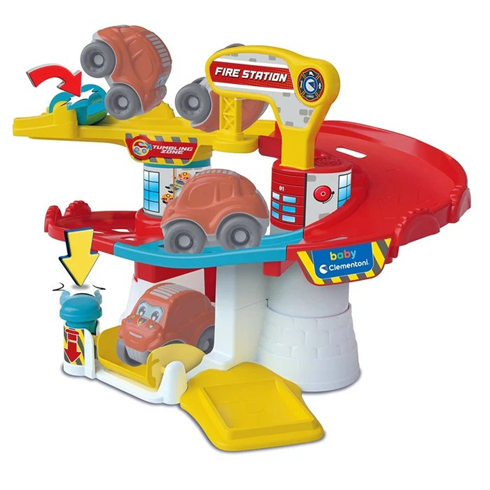Clementoni Baby Tumbling Cars Fire Station - Stazione Pompieri Con Pista