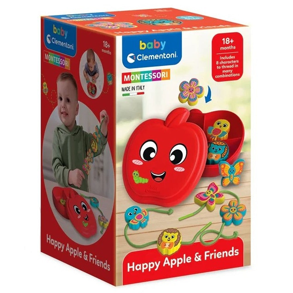 Clementoni Montessori Happy Apple & Friends - Lacing game