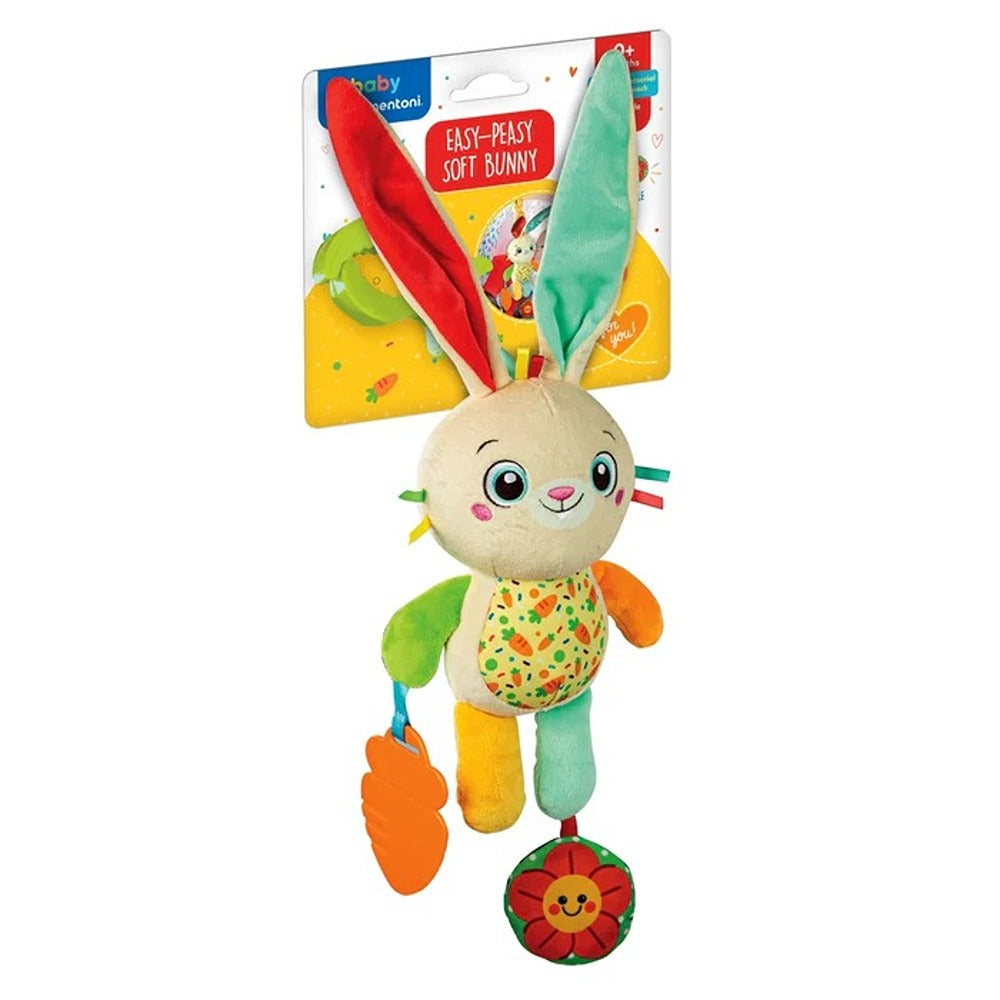 Clementoni Baby Easy-Peasy Soft Bunny - Morbido Coniglietto di Peluche